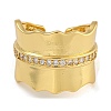 Brass Micro Pave Cubic Zirconia Cuff Rings RJEW-P127-05G-2