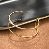 Ion Plating(IP) 304 Stainless Steel Hollow Open Cuff Bangles for Women LS-BJEW-S155-04G-6