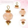 180Pcs 9 Colors Faceted Rondelle Glass Charms PALLOY-GO00008-3