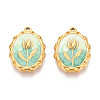 304 Stainless Steel Enamel Pendants STAS-N110-27E-G-1