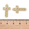 Rack Plating Brass Cubic Zirconia Religion Cross Connector Charm KK-C084-11B-G-3