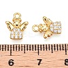 Brass Micro Pave Clear Cubic Zirconia Charms KK-T073-15G-3
