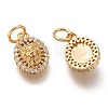 Brass Micro Pave Clear Cubic Zirconia Charms ZIRC-C020-54G-2