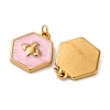 304 Stainless Steel Enamel Pendants STAS-U061-37G-C03-2