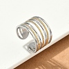 304 Stainless Steel Double Color Cuff Rings RJEW-S635-01GP-B-3
