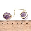 Flower Natural Mixed Stone Dangle Earrings EJEW-G456-01G-7