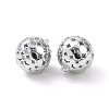 Round Brass Micro Pave Clear Cubic Zirconia Pendants KK-G436-06P-3