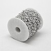 Vacuum Plating Silver Color Plated Brass Rhinestone Cup Strass Chains KK-M131-08-3