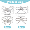 4Pcs 2 Styles Bowknot Alloy Crystal Rhinestone Shoe Decorations FIND-HS0002-07P-2
