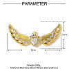 304 Stainless Steel with Cubic Zirconia Pendants STAS-OY001-64G-2