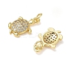 Brass Micro Pave Clear Cubic Zirconia Pendants KK-L253-23G-02-2