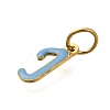 Ion Plating(IP) 304 Stainless Steel Enamel Alphabet Charms STAS-F308-02G-J-2