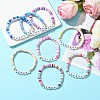 8Pcs 8 Colors Polymer Clay Beaded Stretch Bracelets BJEW-SW00147-4
