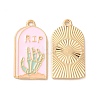 Light Gold Plated Alloy Enamel Pendants ENAM-L040-005KCG-02-1