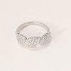 Brass Micro Pave Cubic Zirconia Finger Rings for Women PY9087-2-1