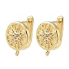 Brass Micro Pave Clear Cubic Zirconia Hoop Earring Findings KK-G536-09G-1
