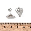 304 Stainless Steel Heart Stud Earrings LS-EJEW-F398-01P-3