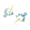 3 Pairs 3 Styles Natural Mixed Stone & Brass Dangle Earrings EJEW-TA00551-5