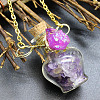 Natural Amethyst Chips Perfume Bottle Necklace BOTT-PW0008-01O-1