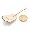 Bust Shaped Microfiber Necklace Display Stands with Golden Tone Aluminum Alloy Support ODIS-H006-01D-3