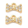 Brass Micro Pave Cubic Zirconia Bowknot Charms KK-A281-18G-1