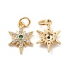 Rack Plating Brass Micro Pave Cubic Zirconia Pendants LS-KK-E081-10G-1