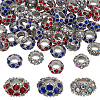 60Pcs 3 Colors Alloy Rhinestone European Beads CPDL-PH0001-11-1