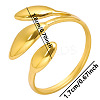 Vintage 304 Stainless Steel Three-Leaf Open Cuff Ring for Women LW4764-2-2