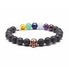 Natural Lava Rock Stretch Bracelet for Women Men BJEW-JB06831-5