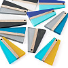 10Pcs 5 Colors Resin & Wood Pendants RESI-TA0004-50-3