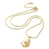Shell Pearl Polygon Pendant Necklaces NJEW-K255-11G-4