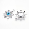 Brass Micro Pave Cubic Zirconia Pendants KK-N257-24P-2