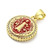 Rack Plating Brass Micro Pave Cubic Zirconia Pendants KK-B091-22G-05-2