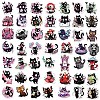 50Pcs Black Cat PVC Waterproof Sticker Labels WICR-PW0016-11-1