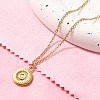 304 Stainless Steel Flat Round Coin Pendant Cable Chain Necklaces for Women LS-STAS-Z108-02G-01-1