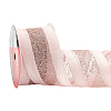 10 Yards Hot Stamping Polyester Satin Ribbons SRIB-WH0011-169A-1