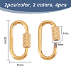 Unicraftale 4Pcs 2 Colors Ion Plating(IP) 304 Stainless Steel Screw Carabiner Lock Charms STAS-UN0045-33-3