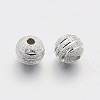Textured Round Brass Beads KK-N0061-01S-8mm-1