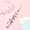 Flower Acrylic & Glass Mobile Straps HJEW-YW00038-01-1