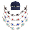 4Pcs Oval Synthetic Turquoise Link Baseball Cap Chain HJEW-HS00043-1