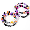 4Pcs Spooky Halloween Acrylic & Glass Beaded Stretch Bracelets EK3057-2-1