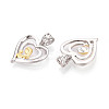 Mother's Day 925 Sterling Silver Heart with Mom and Bagy Pendants STER-N016-104PG-2