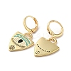 Horse Eye Real 18K Gold Plated Brass Dangle Leverback Earrings EJEW-Q797-24G-02-2