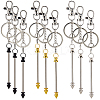 9Pcs 3 Colors Alloy Bullet Bar Beadable Keychain for Jewelry Making DIY Crafts KEYC-SC0001-10-1