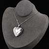 Anti-Tarnish 304 Stainless Steel Heart Locket Pendant Cable Chain Necklaces for Women LS-NJEW-M050-04E-P-3