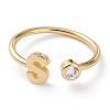 Brass Micro Pave Clear Cubic Zirconia Cuff Rings RJEW-Z005-S-G-1