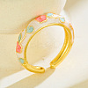 Brass Enamel Cuff Open Rings WG1E9FA-01-1
