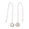 Crystal Rhinestone Half Round Dangle Stud Earrings EJEW-A067-15P-2