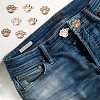 16Pcs 4 Colors Cat's Paw Print Alloy Button Pins for Jeans BUTT-GO0002-06-3