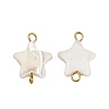 Natural Shell Star Connector Charms X1-STAS-D378-26G-1